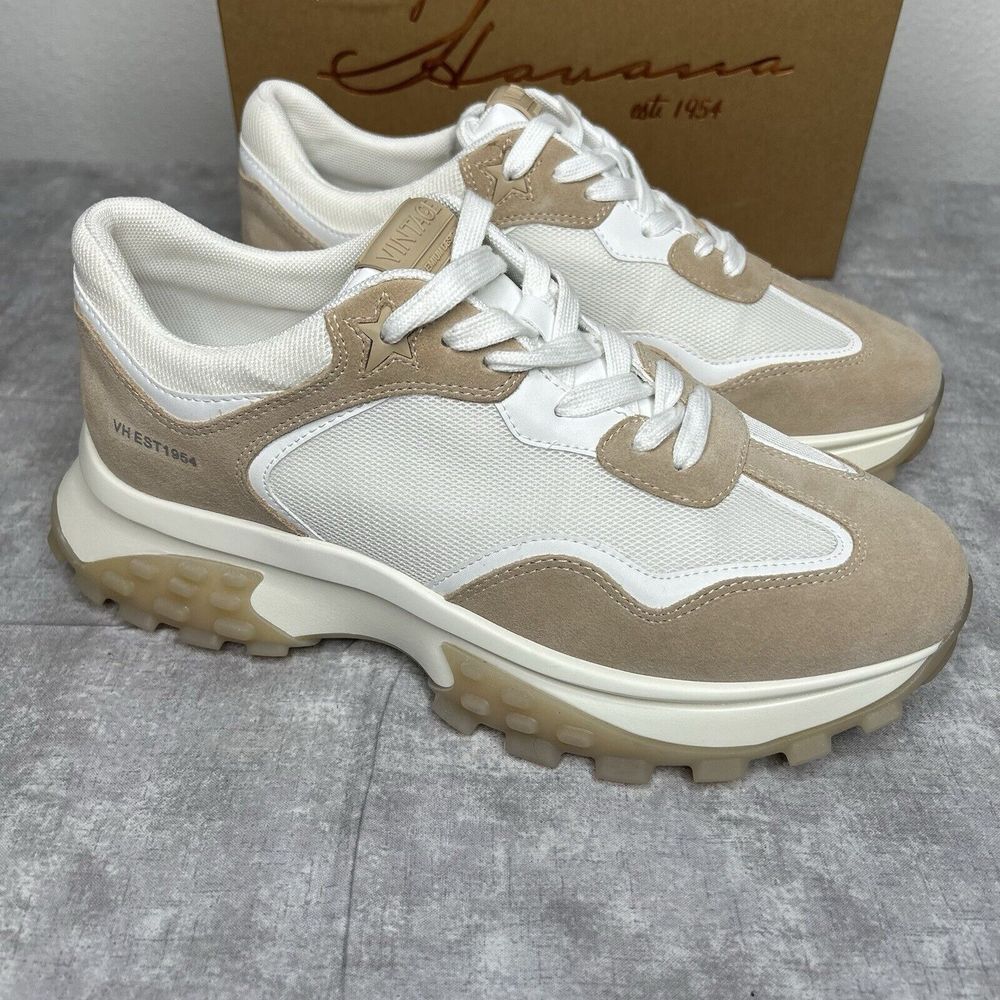 Vintage Havana Accelerate Taupe Womens Lace-Up Suede Casual Sneakers Size 11 NIB